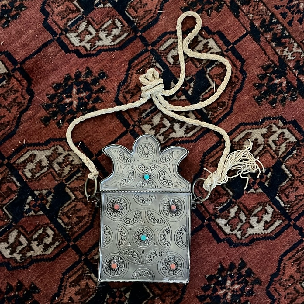 Vintage Metal Moroccan Koran box